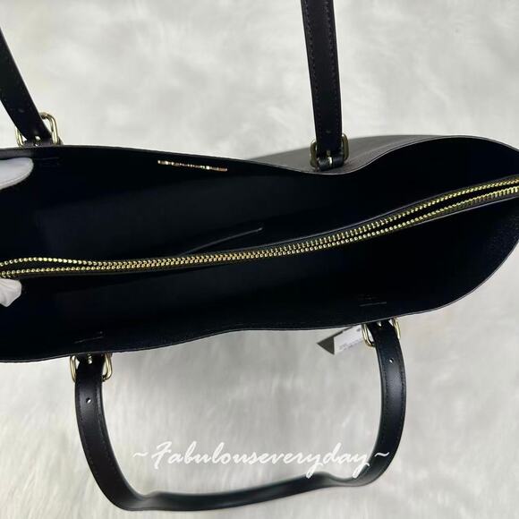 Coach Mollie Tote Bag In Signature Canvas CV967 Walnut/Black NWT - Picture 10 of 11